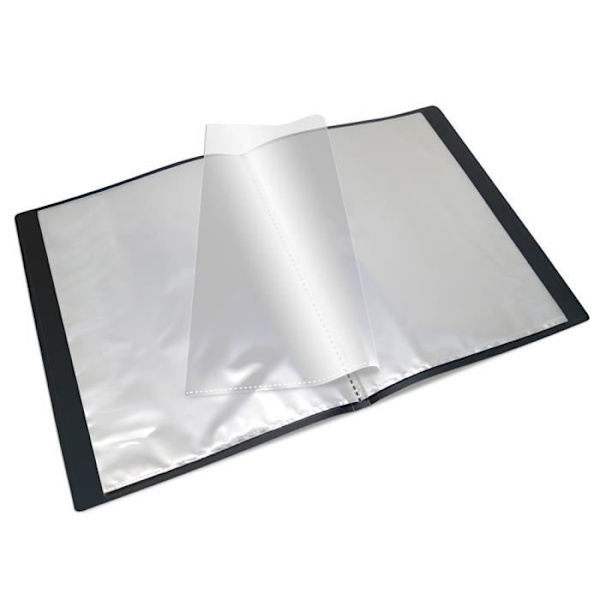 Anpassningsbart A4-dokumentomslag WAYTEX 931443 60 visningar 30 fickor svart polypro-fodral Svart
