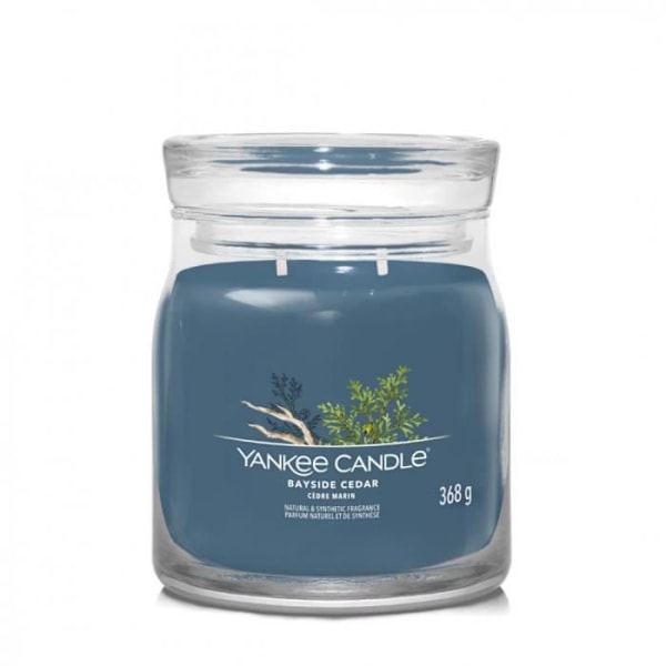 Bougie signatur cèdre marin medium modell - Yankee Candle 11,4 Blå