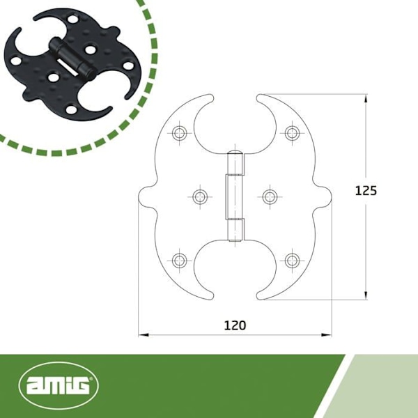 Gångjärn - plugg - möbelgångjärn - pivot Amig - 12629