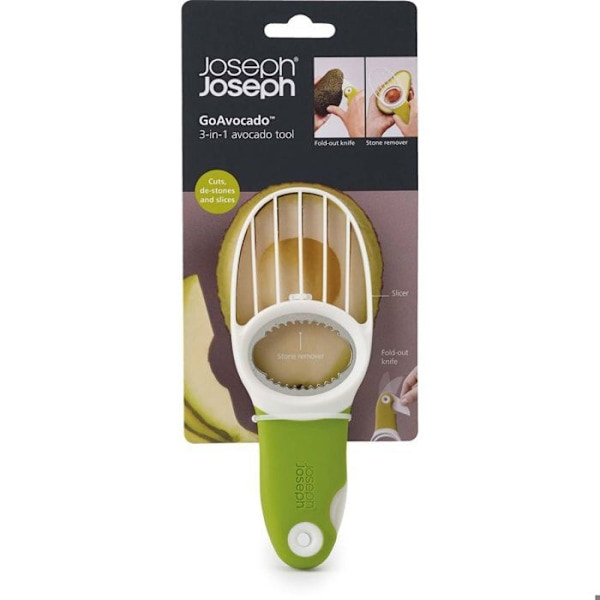 Köksredskap - Joseph Joseph - 3-i-1 Avokado - Fällbar blad - Stål avokadopittern - Ergonomiskt handtag Grön
