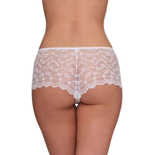 Susa 485-3 Vit Blommig Broderad Boyshort Vit 42