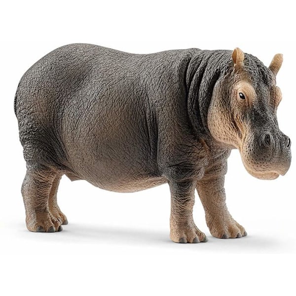 Flodhästfigur - SCHLEICH - Savanna Animals Collection - Handmålad - 13,4 x 6 x 5,3 cm kastanj