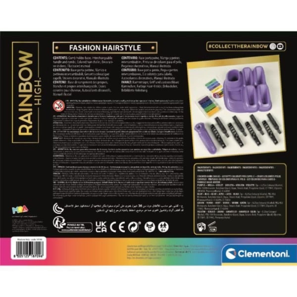 Clementoni - Hair chalk Rainbow High - 18709 Flerfärgad