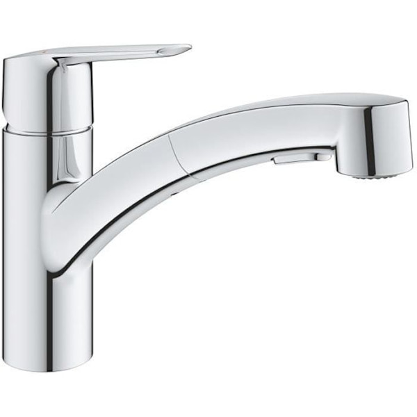 GROHE QUICKFIX Start Diskbänkskran, utdragbar spray, 2-jet-avledare, 90° rotation, 30531001 Krom