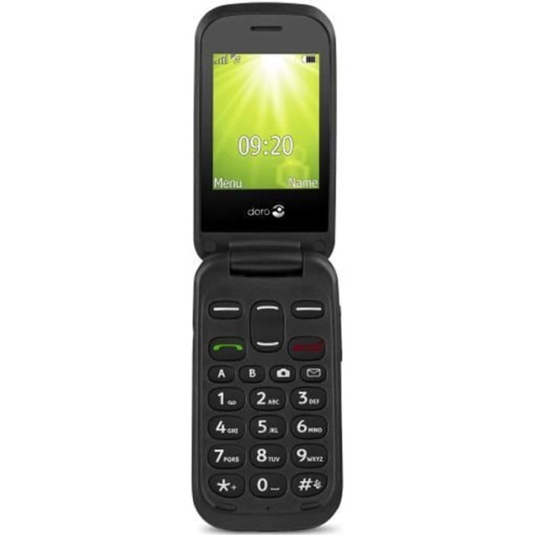 Doro 2404 Standard mobiltelefon - 2G - 6,1 cm (2,4") QVGA-skärm - Svart - Flip