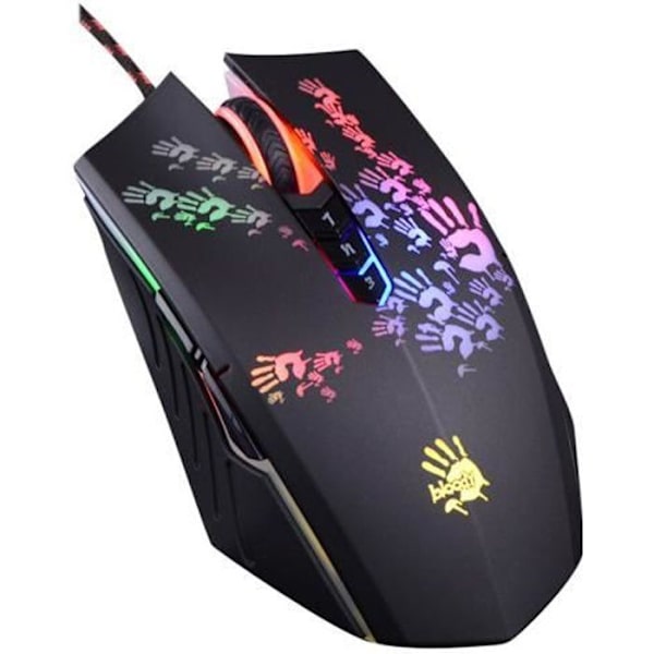 A4Tech Bloody Gaming A60 Mus - Optisk - 8 knappar - Kabelansluten - Svart