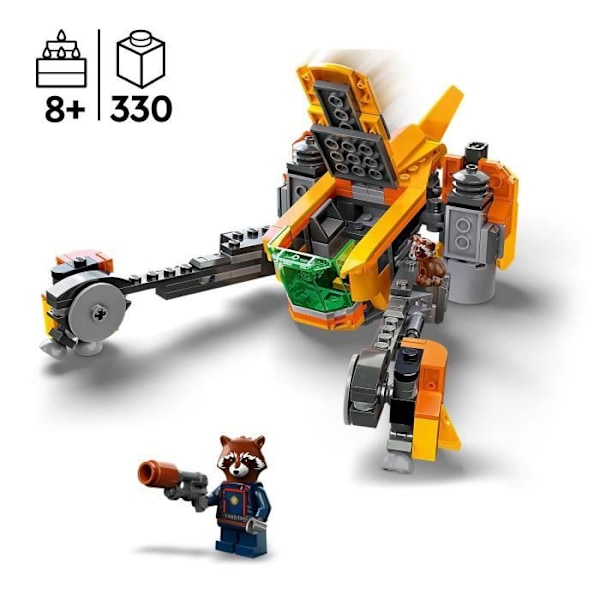LEGO® Marvel 76254 Babyraketens rymdskepp, byggbar leksak Guardians of the Galaxy Vit