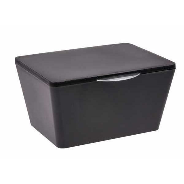 Förvaringskorg - Brasil - Box med lock - Plast (PET) - 19 x 10 x 15,5 cm - Svart Svart