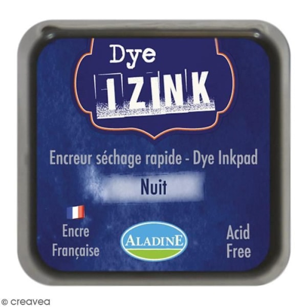 Encreur Izink Dye - ALADINE - 4,5 x 4,5 cm - Mörknatt - Snabbtorkande - Scrapbooking Midnattsblå