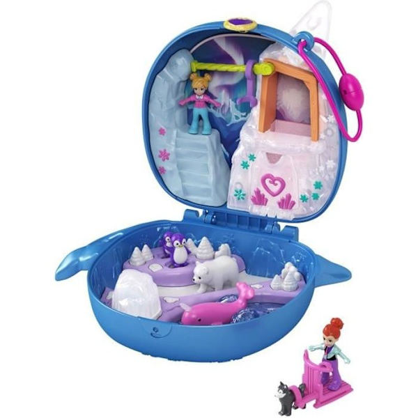 Arctic Journey Universe Box Set - POLLY POCKET - 5 överraskningar, 2 mikrofigurer och klistermärken Blå