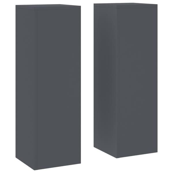 Stöder för utomhusväxter Pelare 2 st Antracit 24x24x75 cm Stål
