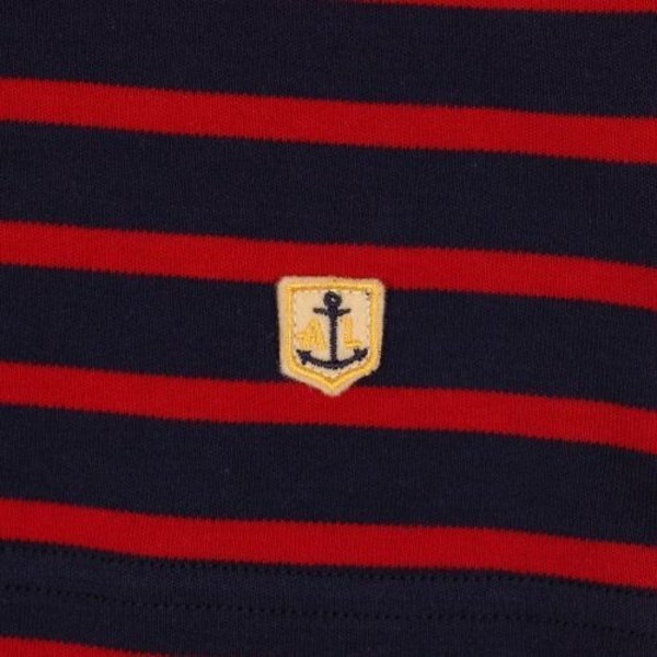 Sailor Top för män - Armor Lux - Långa ärmar - Sailor Stripe - Ember Red RÖD jag