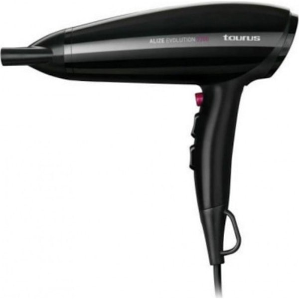 Taurus Alize evolution 2200 hårtork - 2200W - 2 hastigheter - 3 temperaturer - Svart Svart