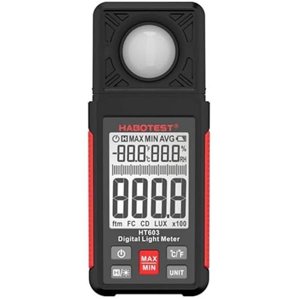 Digital luxmeter - HABOTEST - HT603 - Svart färg - Hög precision - Lätt att använda