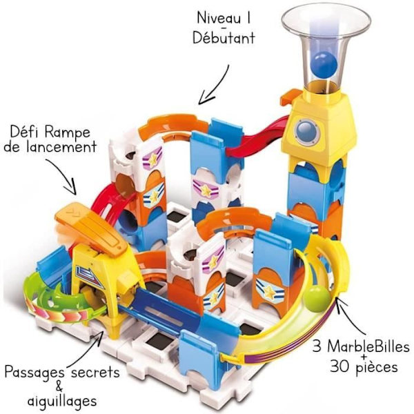 VTECH Marble Rush Discovery Set XS100 - 30 stycken och 3 MarbleMarbles ingår Flerfärgad