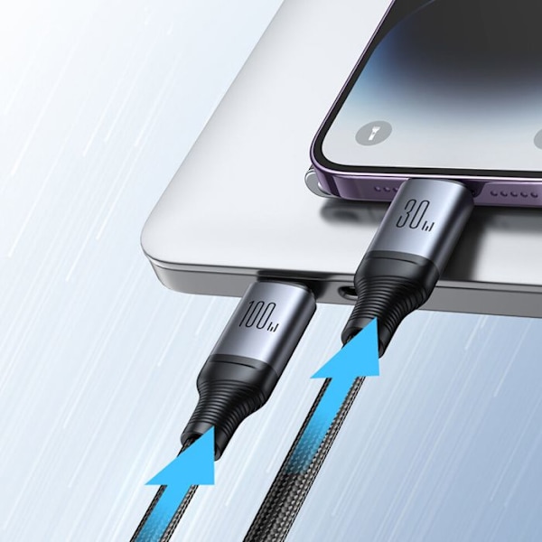 Typ-C till Lightning-kabel, USB-C, snabb laddning, 100 W, 1,5 m - JoyRoom Speedy Series (SA21-1T2) - Svart