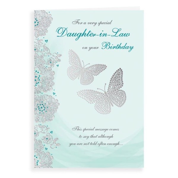 Regal publishing - C80952 - Piccadilly Greetings Classic Birthday Card for Daughter-in-Law, Sea Green, 9" x 6"