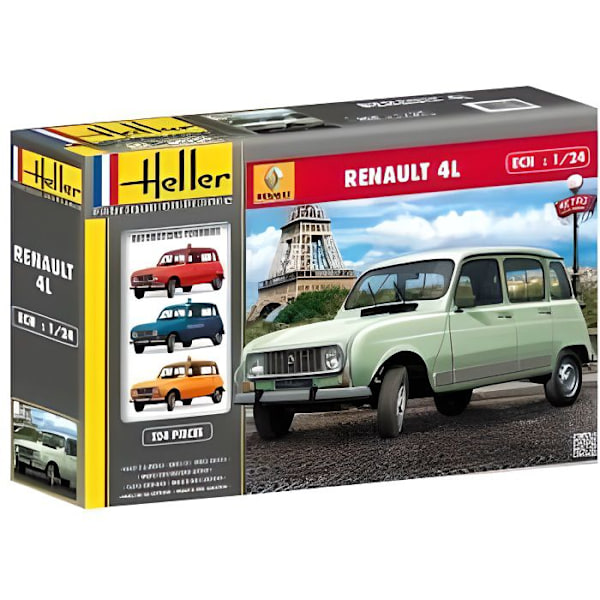 Modellsats - HELLER - Renault 4l - Interiör - Grön - 1/24 - 124 stycken