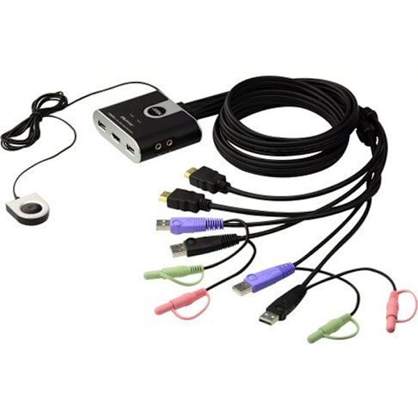 ATEN CS692 2-portars KVM-switch, HDMI, USB, ljud... Svart