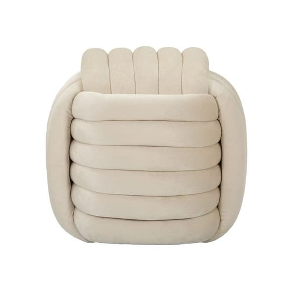Pouf i tyg Softy 45 x 45 x 45 cm creme