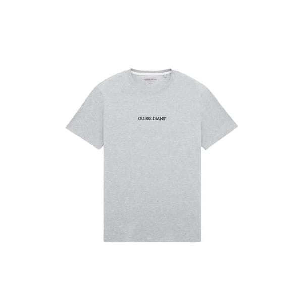 T-shirt slim logotyp broderad Guess gj medelgrå hed jag
