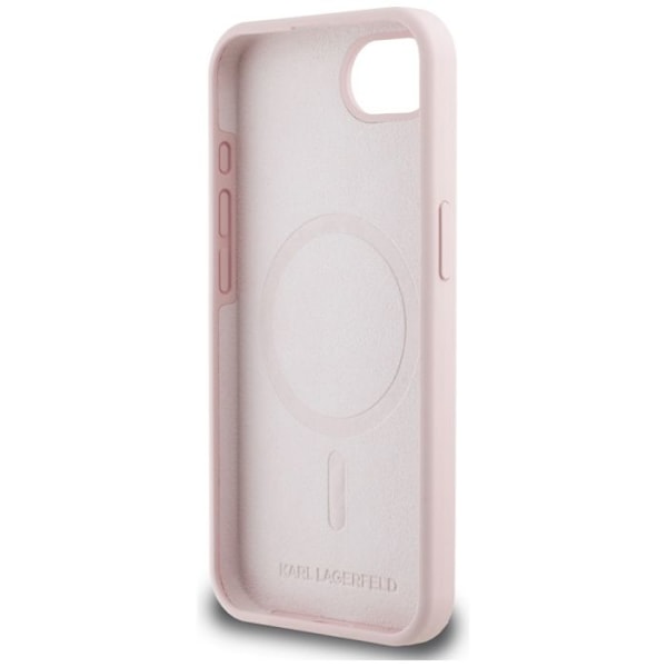 Silicon MagSafe-fodral Karl Lagerfeld för iPhone 16e (rosa) rosa