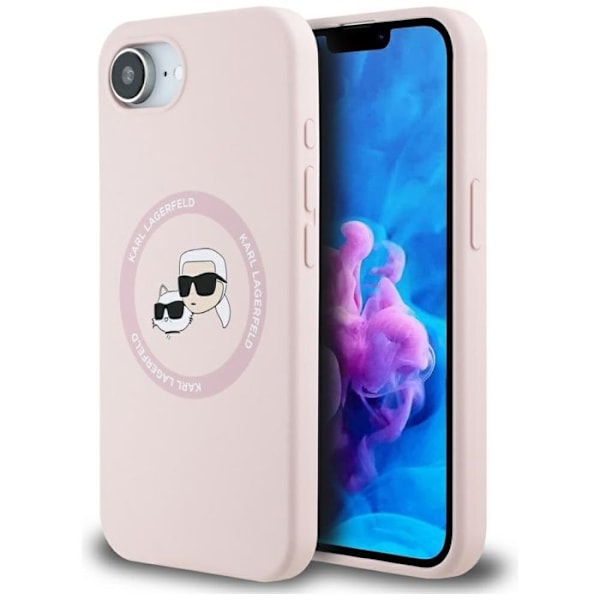 Silicon MagSafe-fodral Karl Lagerfeld för iPhone 16e (rosa) rosa