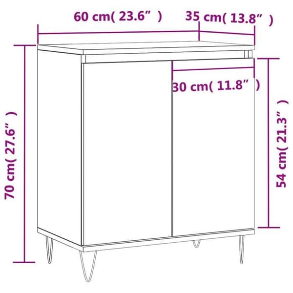 vidaXL Skänk Sonoma Ek 60x35x70 cm Konstruerat trä 827159