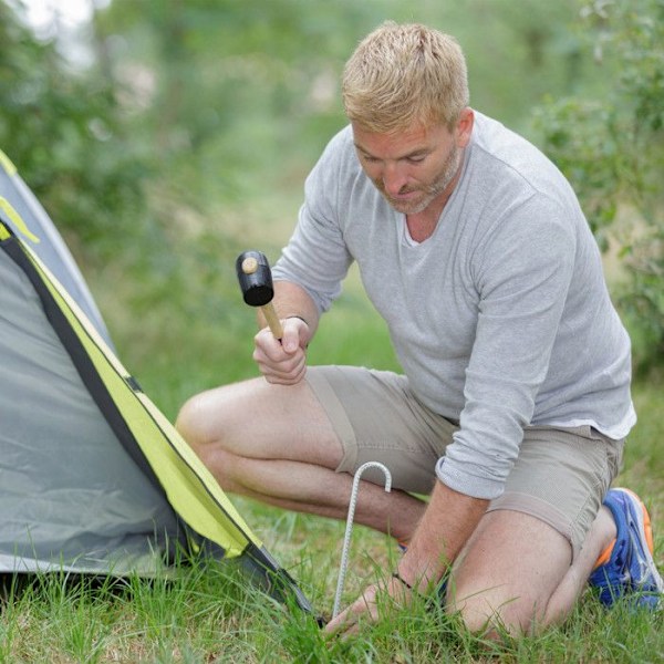 Relaxdays Sardiner camping XL, set med 4, tältfäste, extra långa, tillbehör, i stål, 38,5 cm, silverfärgad silver-