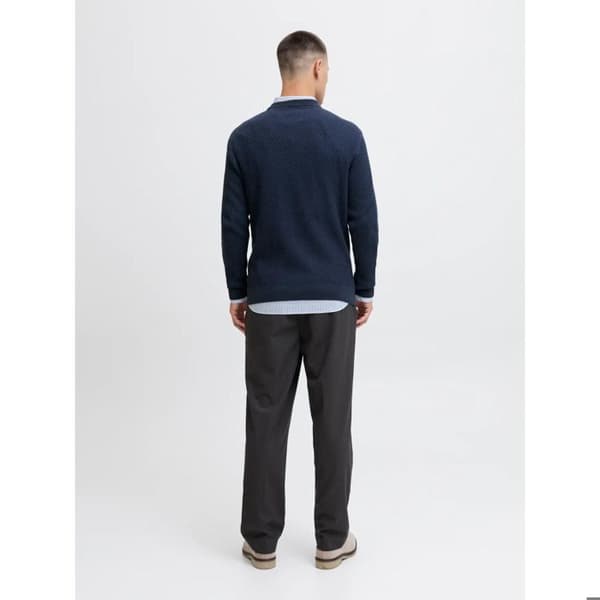 Jack & Jones Reagan rundhalsad tröja i 100% bomull - regular fit mörk marinblå M