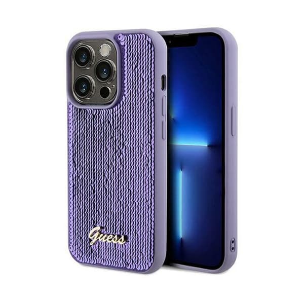 Guess Sequin Script Metal - iPhone 13 Pro Max fodral (lila)
