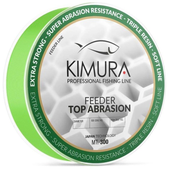 Nylon - fiskelina - fläta Kimura Feeder Top Abrasion Fishing Monofilament Adult Unisex, Grön, 0,250