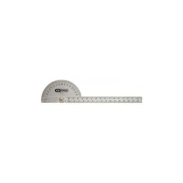 KS TOOLS halvstyv linjal i rostfritt stål - 150 mm - Övre och nedre gradering 1/2 mm