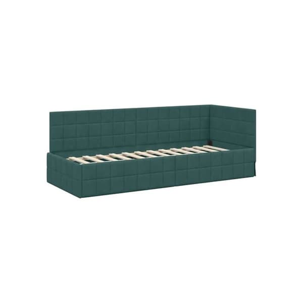 Sängram med hörn i sammet - vidaXL - Mörkgrön - 80x200 cm - Modern design - Mångsidig säng/soffa Mörkgrön