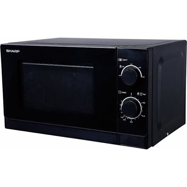 Enkelfunktions mikrovågsugn - SHARP - R-200BKW - 20 L - 800W - 5 effektnivåer - Svart