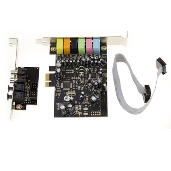 PCIe PCI EXPRESS 7.1-kanals LJUDkort med CMedia OXYGEN CM8828 och CM9882A Chipset - SPDIF digitala in- och utgångar.
