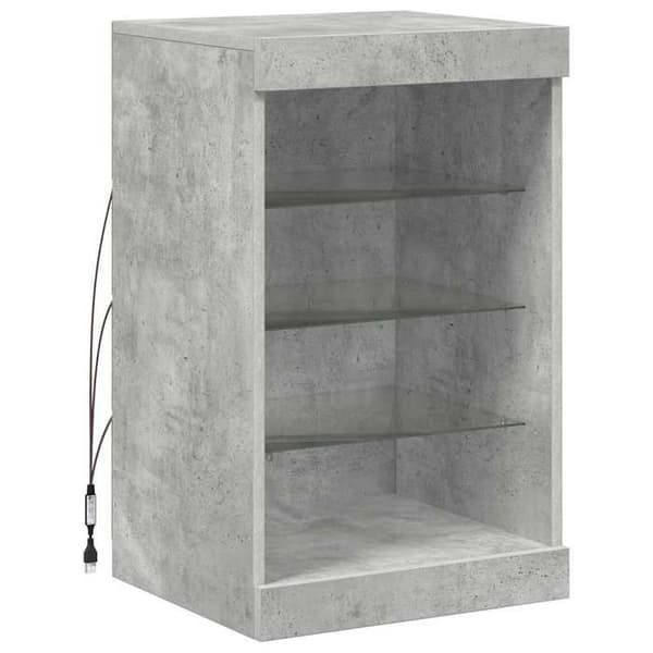 vidaXL Buffé med LED-lampor grå betong 41x37x67 cm 836724