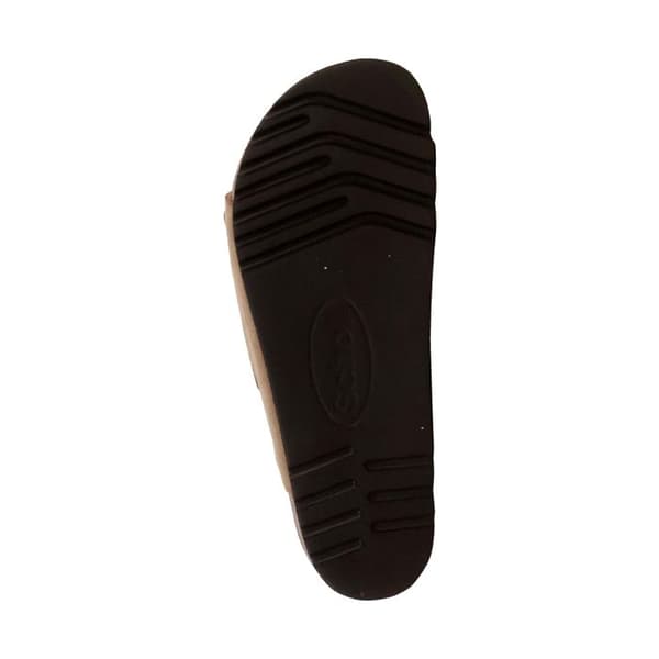 Scholl Julien — bruna mockamuler, justerbara remmar, Softstep-sula mörk beige 43