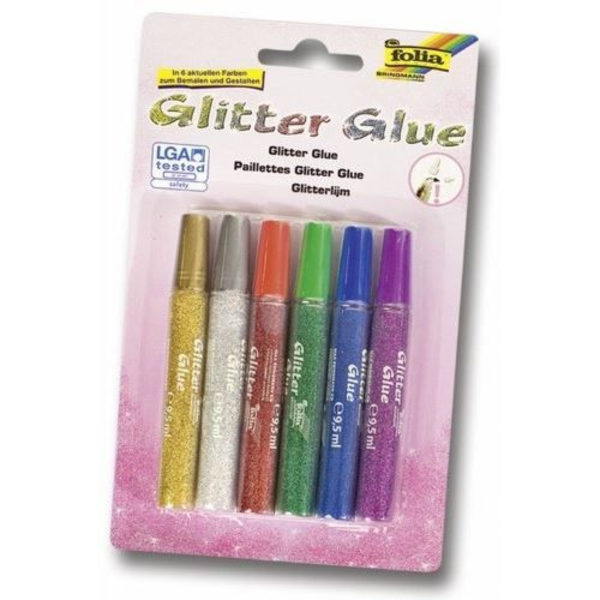 Limpenna - FOLEX - Glitterlim - 9,5 ml - Diverse - Förpackning med 6 enheter Blandad