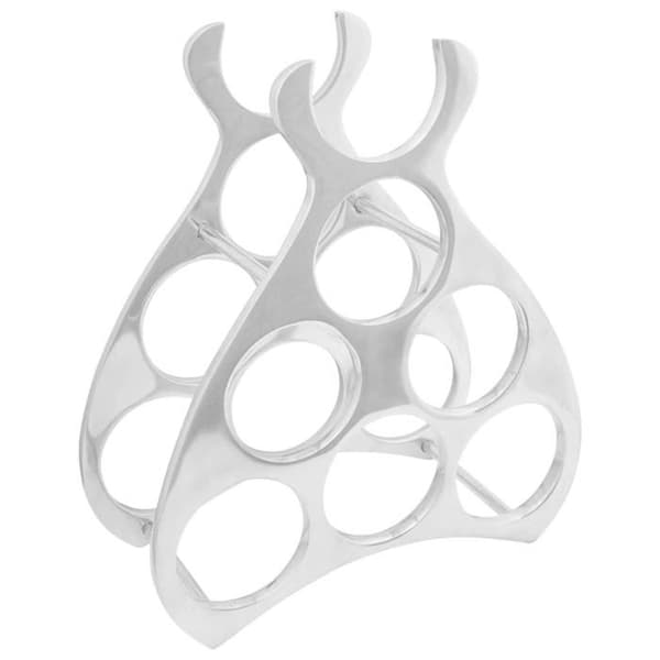 Modern vinställ - vidaXL - Silver - Aluminium - 32x14x37,5 cm - Triangulär design - Blank finish Silver