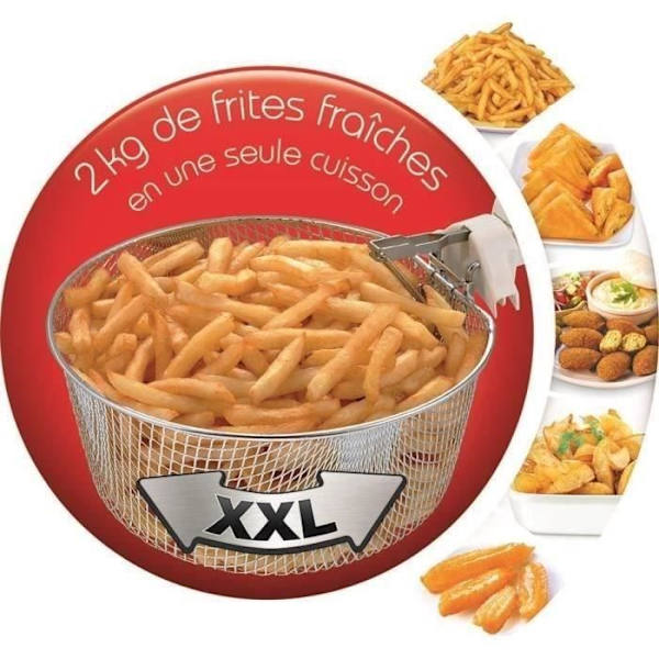MOULINEX - Fritös - 2 kg - 1800W - Mega XXL - svart - AM480870 Svart