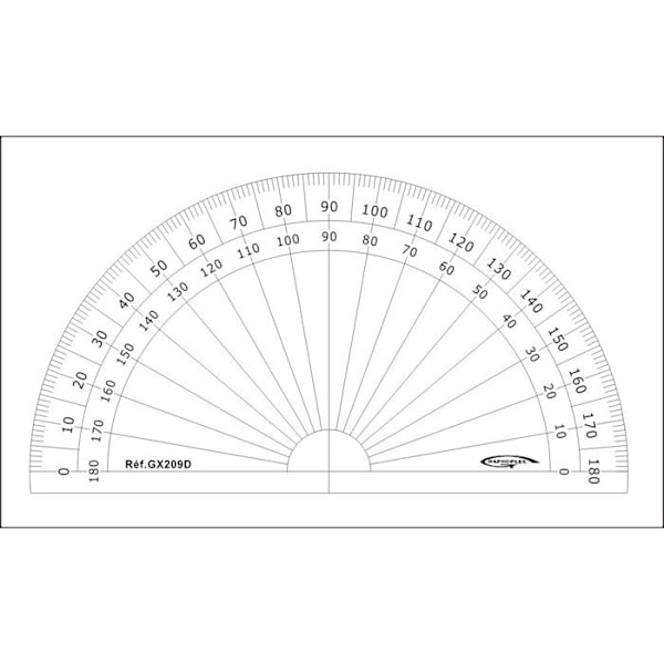 Rapporteur 1/2 cirkel grader Ø 10 cm