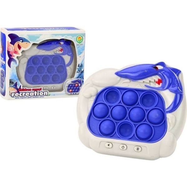 Leantoys - 18278 - Sensorisk spelkonsol Pop-It Hajs Ljus Ljud Blå