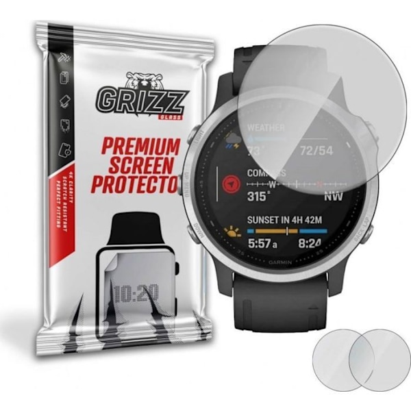 Glas för smartklocka - skärm för smartklocka Grizzglass Grizz matt blad Garmin Fenix 6S