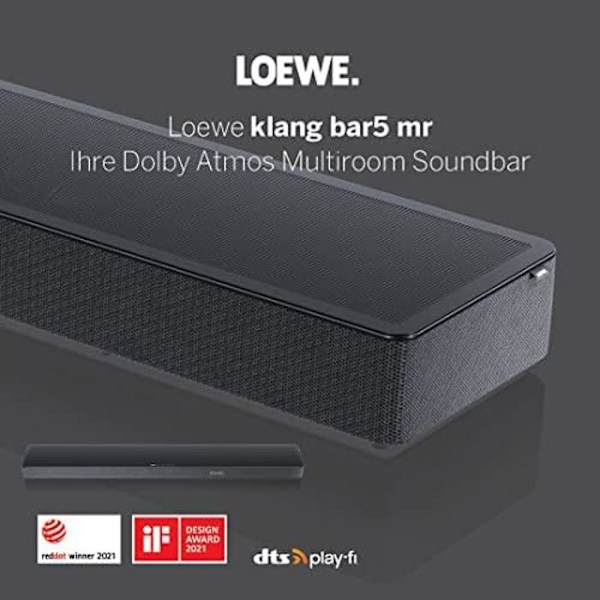 Loewe klang bar5 mr & sub5 basaltgrå, Soundbar & Subwoofer Set, Multiroom via Apple AirPlay 2, Google Chromecast Built-in & DTS Basalt grå