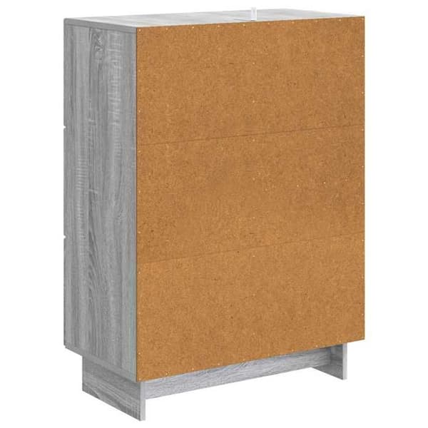 vidaXL Buffé Sonoma grå 66 x 34,5 x 90 cm Ingenjörsträ 893941