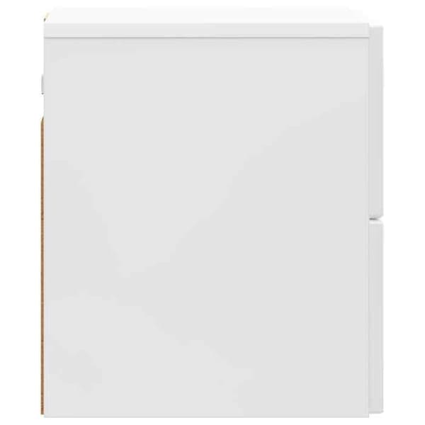 vidaXL Väggmonterad sängbord 2 st Vit glans 33 x 34,5 x 40 cm 898474