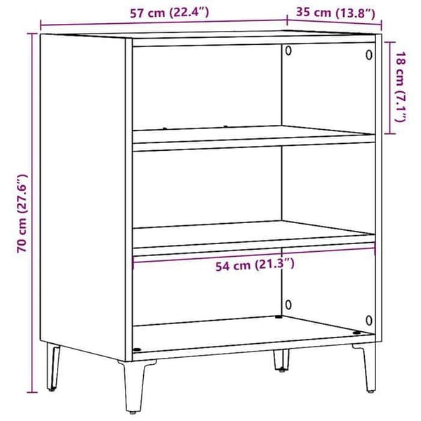 vidaXL Buffet ek i artisan ek 57x35x70 cm ingenjörsträ, förvaringsskåp, entrémöbel, sidobord, möbel 856475