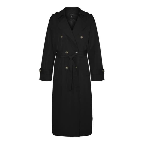 Vero Moda Chloe lång kappa för kvinnor Svart S