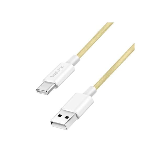 USB 2.0-kabel - Logilink - CU0334 - Nylon - 60W - Gul - 1,5m